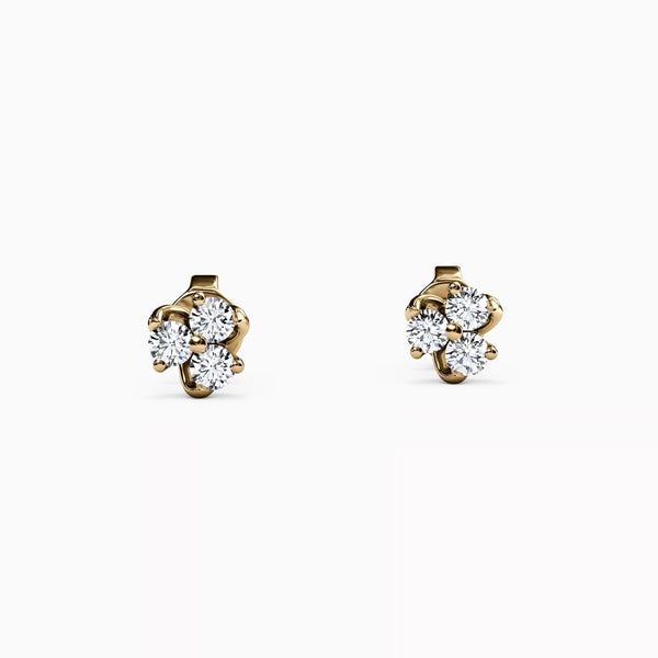Bixlers Diamonds Mini Lotus Stud Earrings in 14K Gold 4