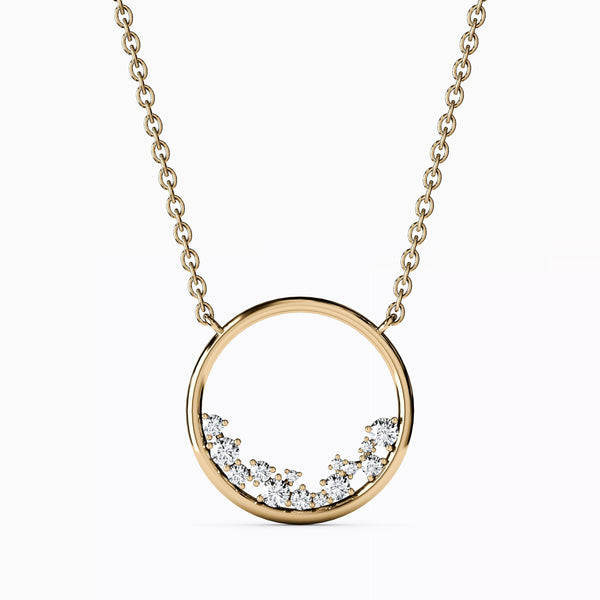 Bixlers Diamond Mini Lotus Cluster Pendant Necklace in 14K Gold 6
