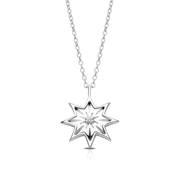 Bixlers Etoile Diamond Starlight Pendant In Sterling Silver 8