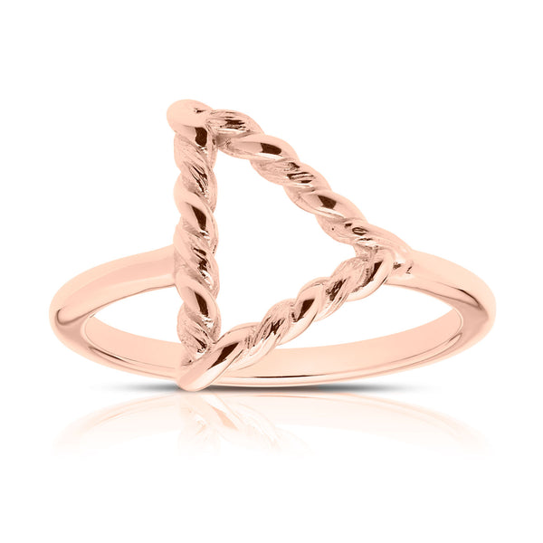 Bixlers Simplicity Triangle Florentine Twist Ring In 14k Rose Gold 2