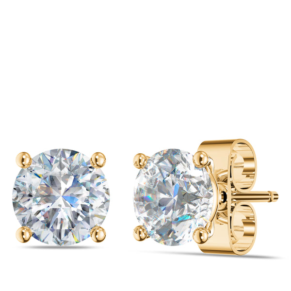 Bixlers Bixler 1785 Classics Diamond 4 Prong 1/2 CTTW Round Earring In 14K Yellow Gold 9