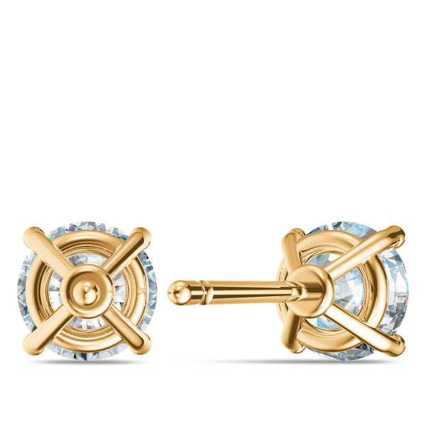 Bixlers Bixler 1785 Classics Diamond 4 Prong 1/2 CTTW Round Earring In 14K Yellow Gold