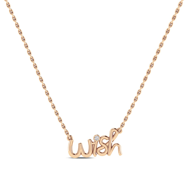 Bixlers Expressions Diamond Wish Necklace In 14K Rose Gold 1