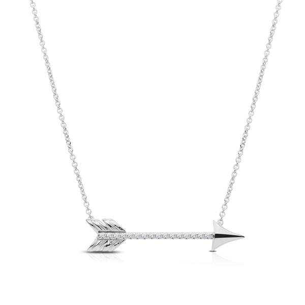 Bixlers Pure Love Diamond Arrow Necklace In Sterling Silver 0