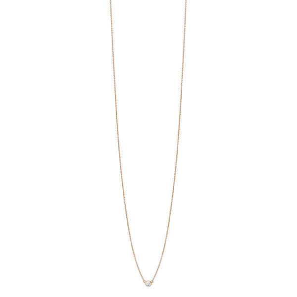 Bixlers Dew Drop Diamond Bezel Necklace In 14K Yellow Gold 4