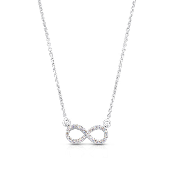 Bixlers Pure Love Diamond Infinity Necklace In 14K White Gold 3