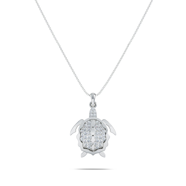 Bixlers Nautical Diamond Turtle Pendant In Sterling Silver 1