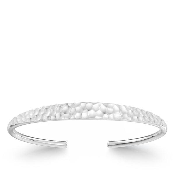 Bixlers Simplicity Diamond Hammered Finish Cuff In Sterling Silver 9