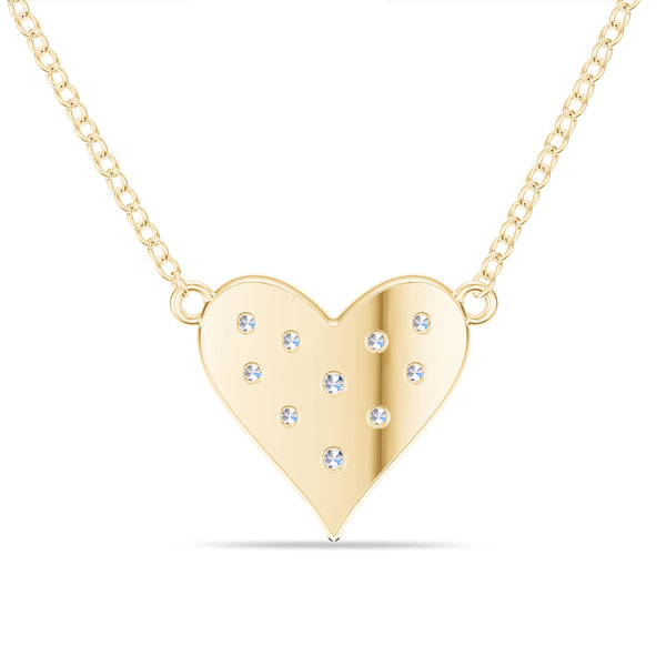 Bixlers Pure Love Diamond Heart Necklace In 14K Yellow Gold