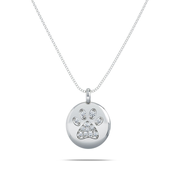 Bixlers Expressions Diamond Paw Print Pendant In Sterling Silver 0