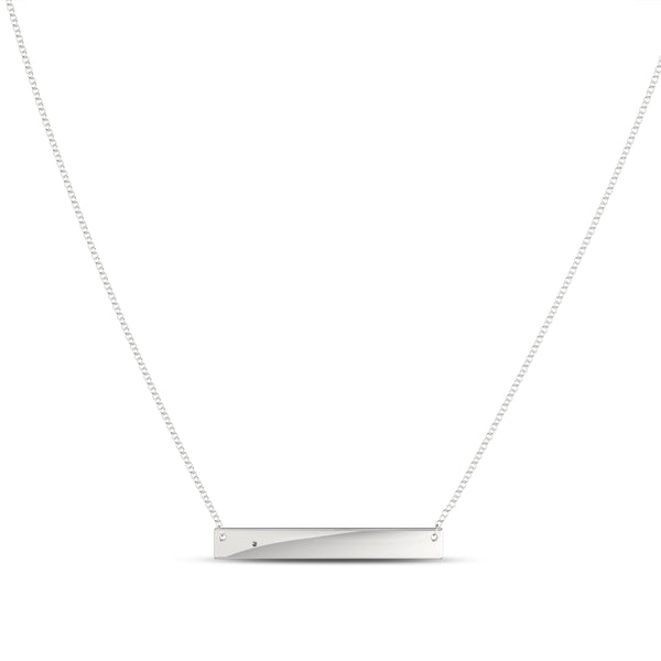 Bixlers Expressions Diamond Bar Necklace In Sterling Silver