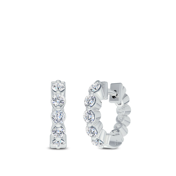 Bixlers Bixler 1785 Classics Diamond 4 Prong Hoop 1 & 1/2 CTTW Earring In 14K White Gold 1