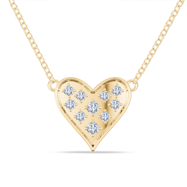 Bixlers Pure Love Diamond Heart Necklace In 14K Yellow Gold 6