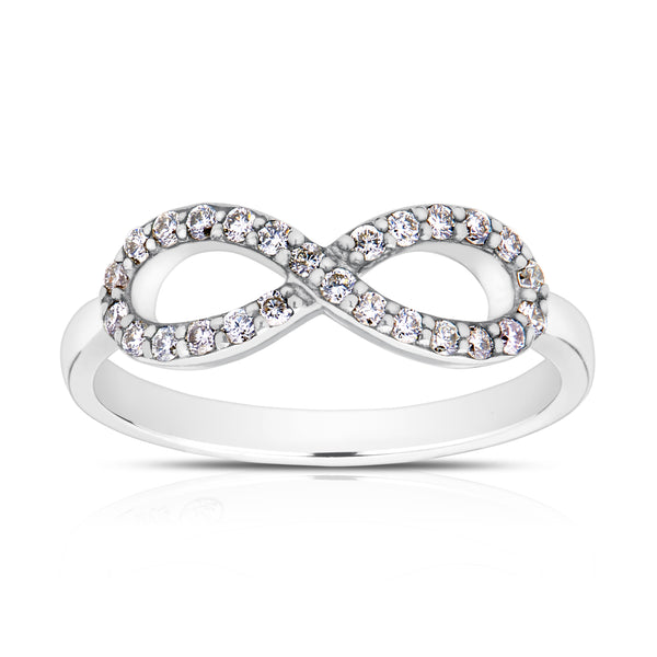 Bixlers Pure Love Diamond Infinity Ring In 14K White Gold 1