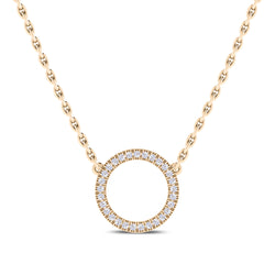 Bixlers Easton Diamond Circle Necklace In 14K Yellow Gold