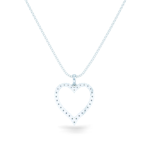 Bixlers Pure Love Diamond Heart Pendant In 14K White Gold