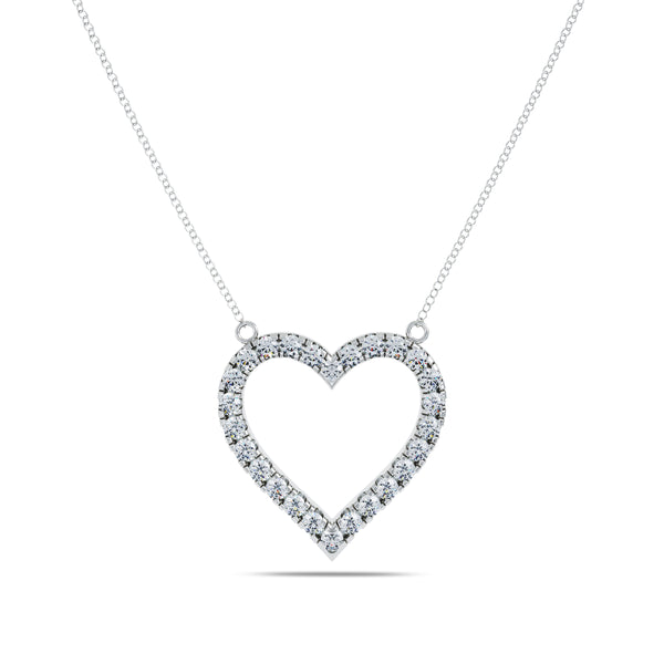 Bixlers Pure Love Diamond Heart Pendant In 14K White Gold 4