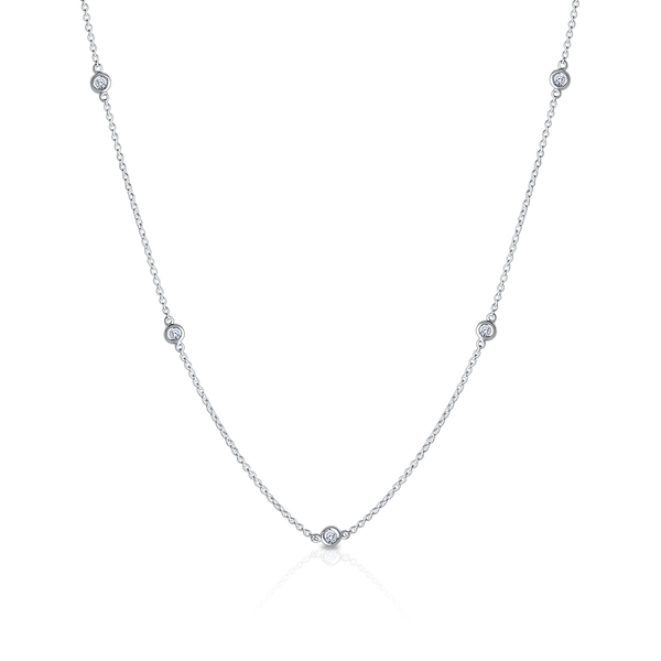 Bixlers Dew Drop Diamond Bezel Necklace In Sterling Silver 4