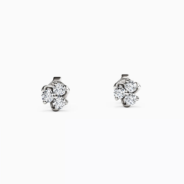 Bixlers Diamonds Mini Lotus Stud Earrings in 14K Gold 3