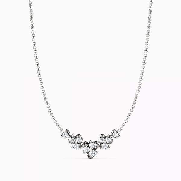 Bixlers Diamond Mini Lotus V Pendant Necklace in 14K Gold 7