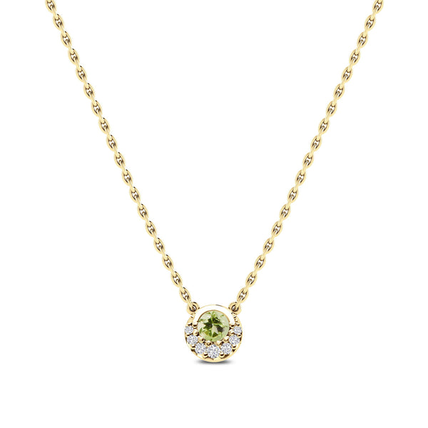 Bixlers Easton Classics Diamond Crescent Halo Necklace In 14K Yellow Gold 3