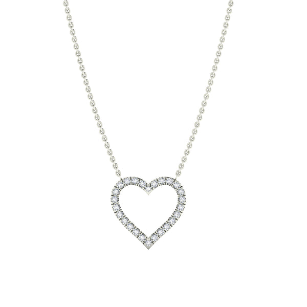 Bixlers Pure Love Diamond Heart Pendant In 14K White Gold 8