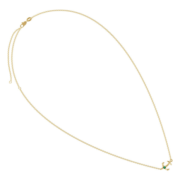 Bixlers Nautical Diamond Single Anchor Necklace In 14K Yellow Gold
