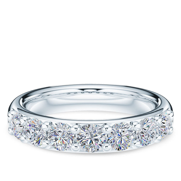 Bixlers Prong Set Diamond Shared Prong Wedding Band In 14K White Gold