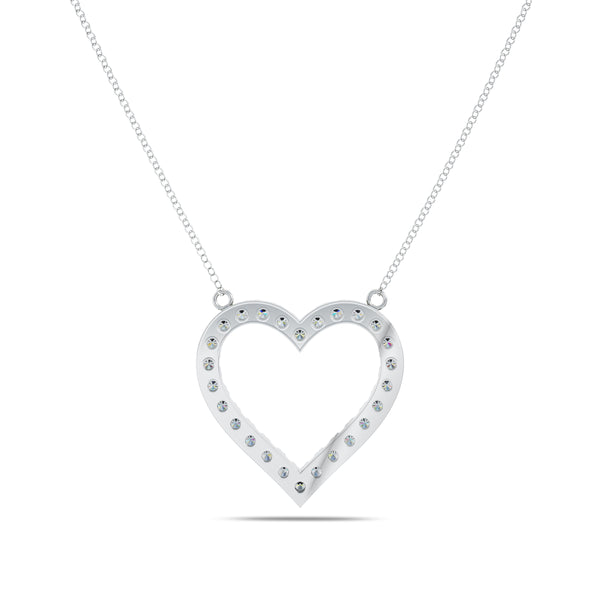 Bixlers Pure Love Diamond Heart Pendant In 14K White Gold