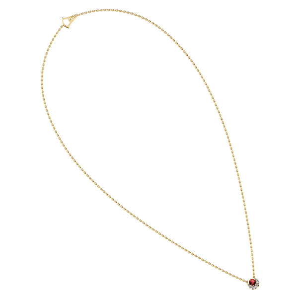 Bixlers Easton Diamond Crescent Halo Necklace In 14K Yellow Gold