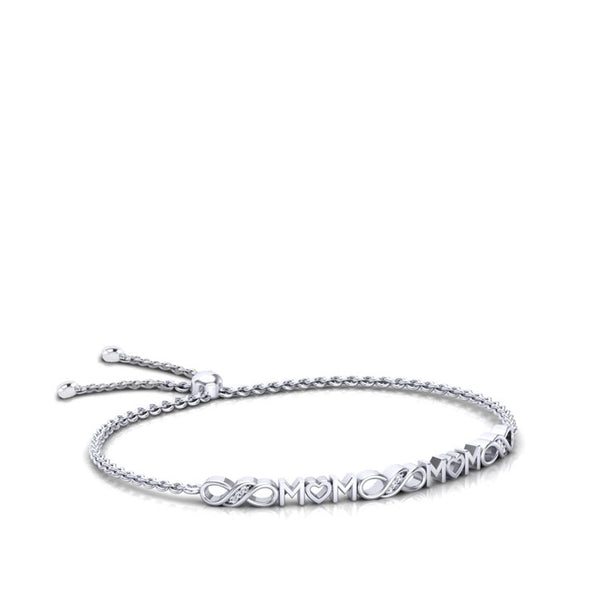Bixlers Pure Love Diamond Infinity & Mom Bracelet In Sterling Silver