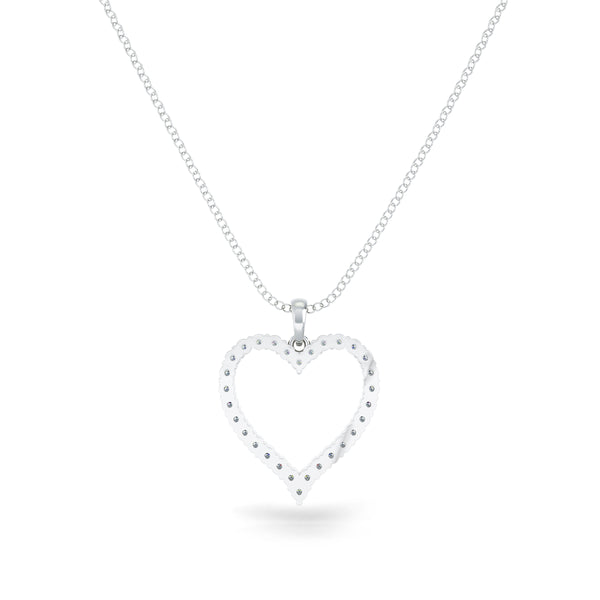 Bixlers Pure Love Diamond Heart Pendant In Sterling Silver