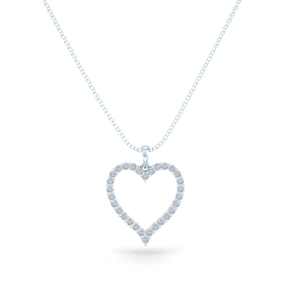 Bixlers Pure Love Diamond Heart Pendant In 14K White Gold 5