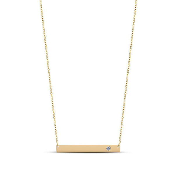 Bixlers Expressions Diamond Bar Necklace In 14K Yellow Gold 5